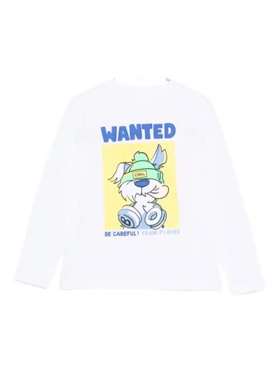 Billieblush Graphic-print Long Sleeves T-shirt In White