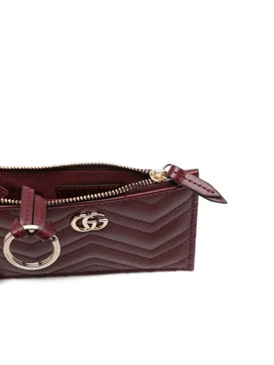 Gucci Gg Marmont Card Holder In Brown
