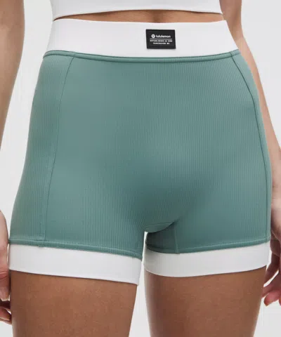 Lululemon Ribbed Nulu High-rise Short 3.5" In Green