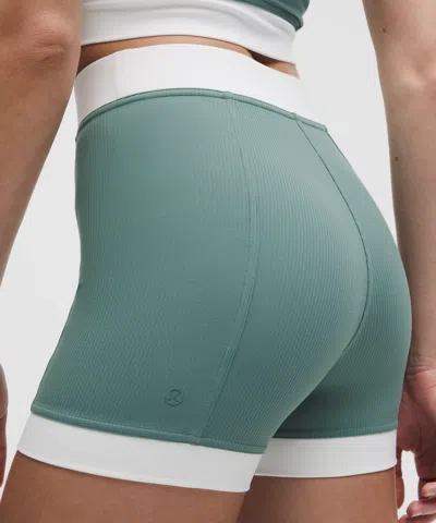 Lululemon Ribbed Nulu High-rise Short 3.5" In Green