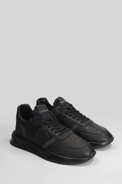 Philippe Model Trop Low Sneakers In Black Leather In Black