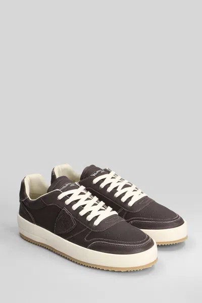 Philippe Model Nice Low Sneakers In Brown Leather In Brown