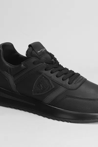 Philippe Model Trop Low Sneakers In Black Leather In Black