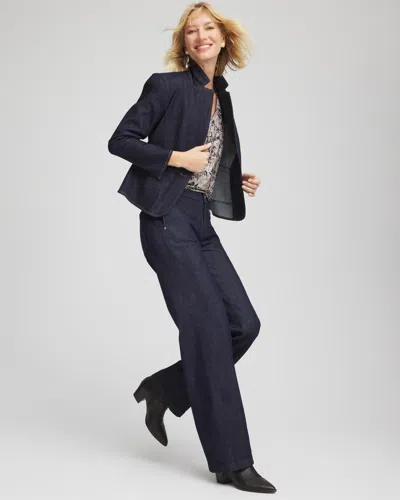 Chico's High-rise Trouser Jeans In Cedar Rinse In Black