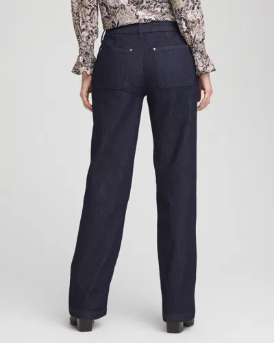 Chico's High-rise Trouser Jeans In Cedar Rinse In Black