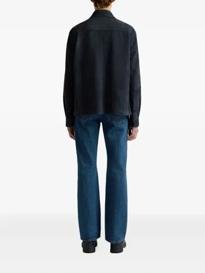 Bally Suede Jacket In Blue