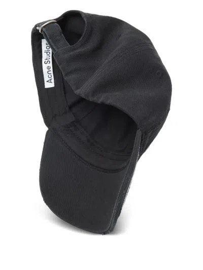 Acne Studios Cuddy Logo-embroidered Organic Cotton-twill Baseball Cap In Black