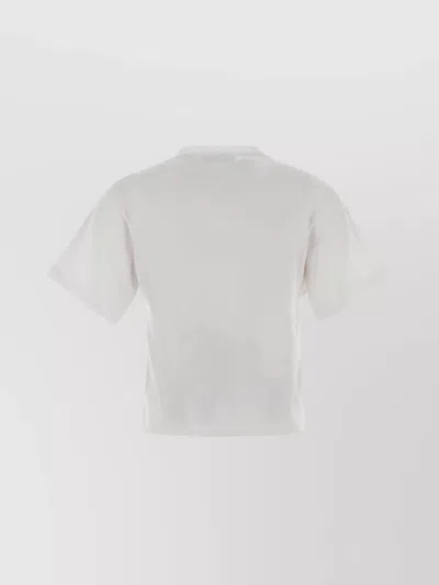 Gimaguas Alina Cropped T-shirt Keyhole Detail In White