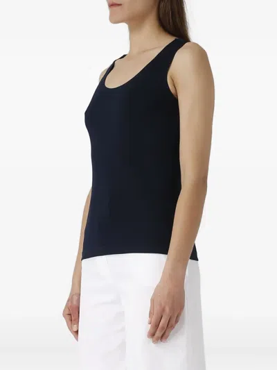 Gran Sasso Scoop-neck Top In Black