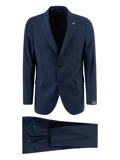 Tombolini Tailored Running Suit With Single Button Closure In Blue