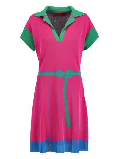 Pre-owned Roberta Di Camerino Jersey Midi Dress In Pink
