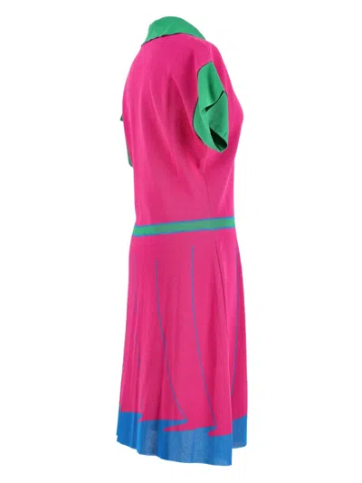 Pre-owned Roberta Di Camerino Jersey Midi Dress In Pink