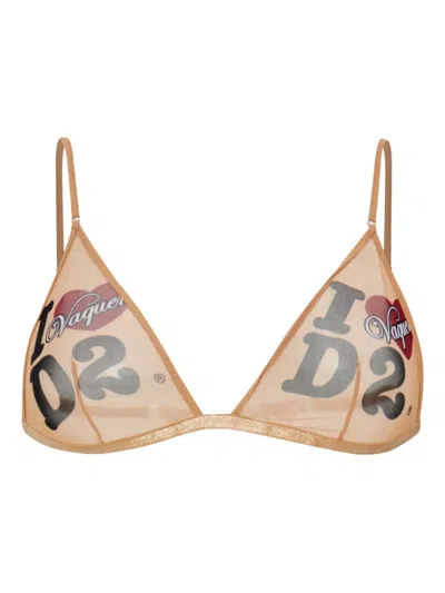Dsquared2 X Vaquera Triangle Bra In Brown