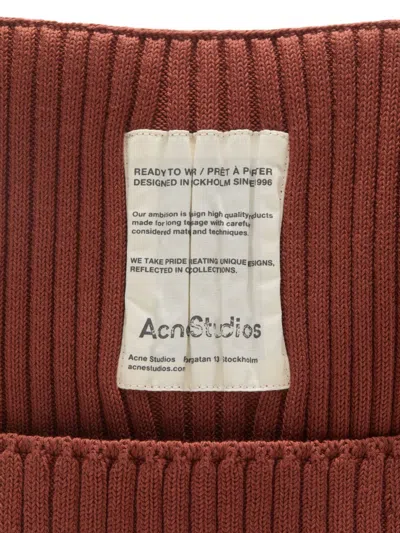 Acne Studios Ribbed Beanie In Brown