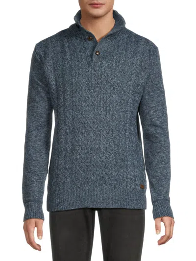 Buffalo David Bitton Men's Textured Mock Turtleneck Sweater In Blue