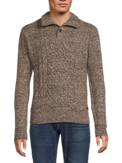 Buffalo David Bitton Men's Textured Mock Turtleneck Sweater In Brown