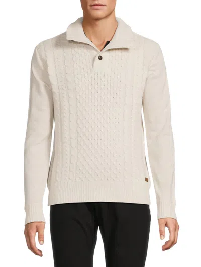 Buffalo David Bitton Men's Textured Mock Turtleneck Sweater In Neutral