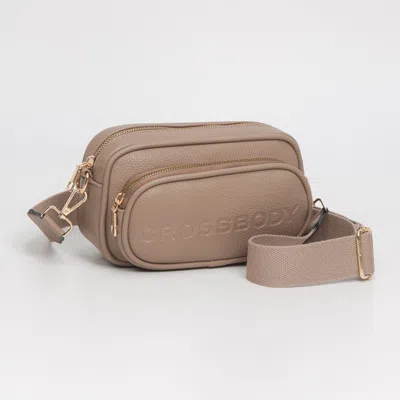 Fashnzfab Faux Pebbled Leather Structured Crossbody Bag In Gray