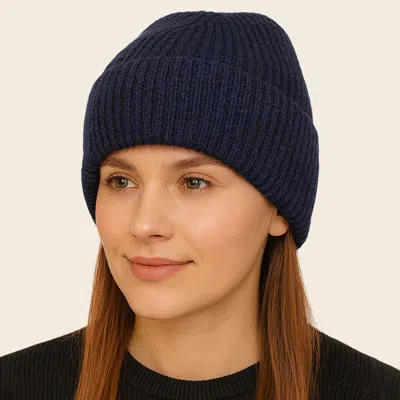 Fashnzfab Classic Warm Knit Winter Beanie Hat In Blue