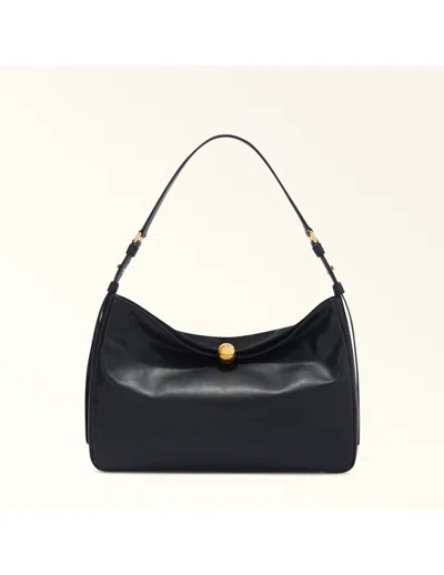 Furla Soft Padded Nappa Shoulder Bag In Black