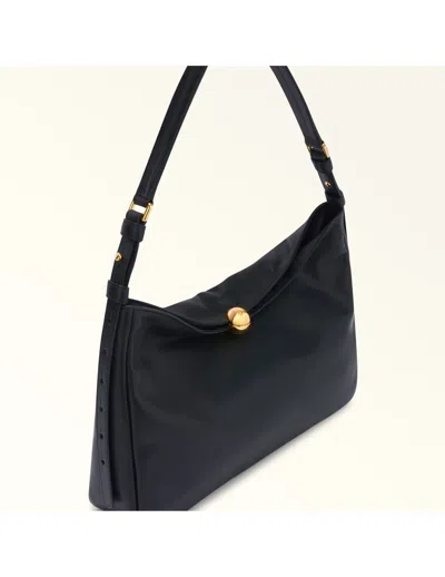 Furla Soft Padded Nappa Shoulder Bag In Black