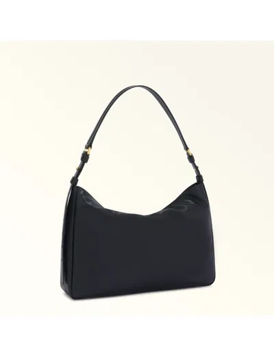 Furla Soft Padded Nappa Shoulder Bag In Black