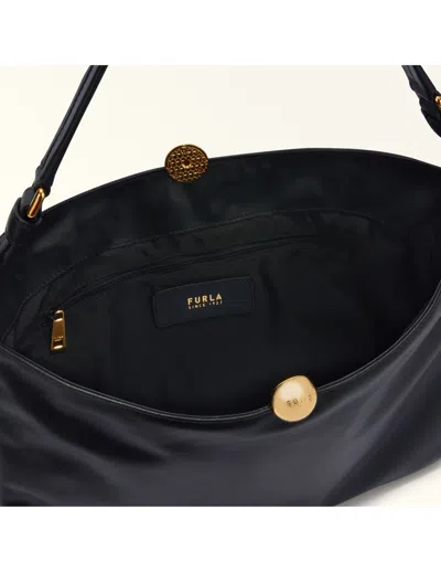 Furla Soft Padded Nappa Shoulder Bag In Black