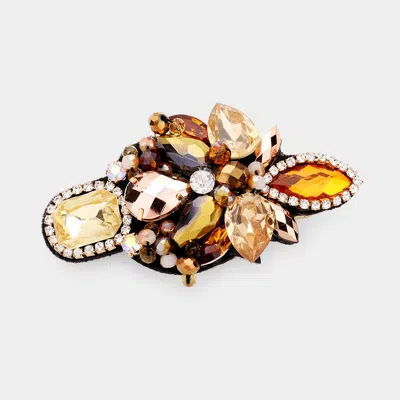 Fashnzfab Colorful Glass Crystal Bead Barrette In Multi