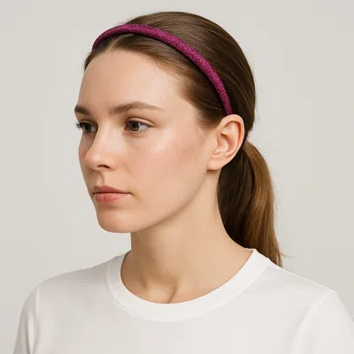 Fashnzfab Bling Studded Headband In Burgundy
