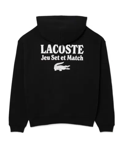 Lacoste Sweatshirt With Logo And Print In Black