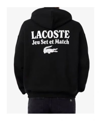 Lacoste Sweatshirt With Logo And Print In Black