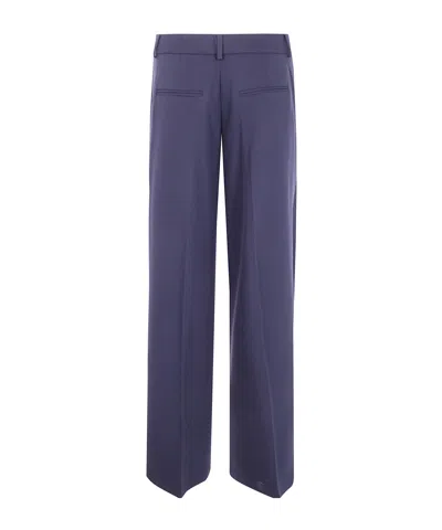 Blugirl Flanel Stretch Wide Leg Trousers In Brown