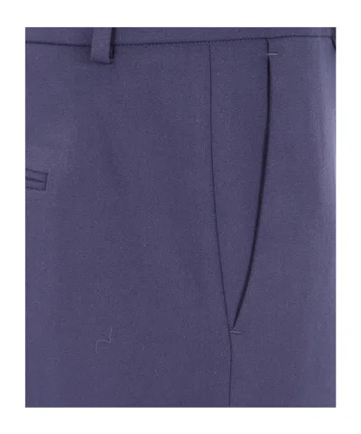 Blugirl Flanel Stretch Wide Leg Trousers In Brown