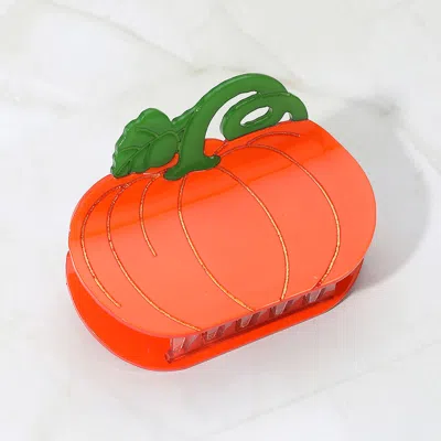 Fashnzfab Pumpkin Hair Claw Clip In Orange