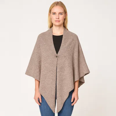 Truedames Solid Triangle Poncho / Scarf In Brown