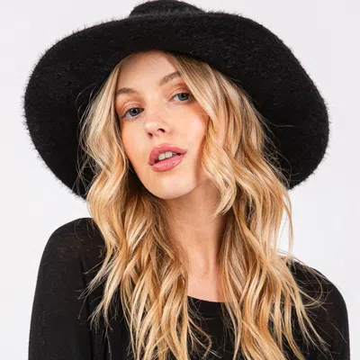 Fashnzfab Fuzzy Fedora Hat In Black