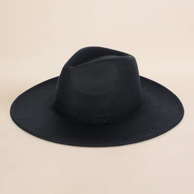 Fashnzfab Solid Fedora Panama Hat In Black