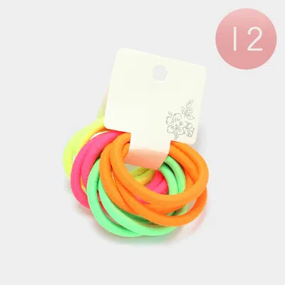 Fashnzfab 12 Set Of 10 - Basic Ponytail Hair Bands In Multi