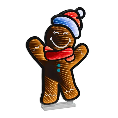 Melrose International Smileyworld(r) Holiday Gingerbread Man Ekkolight 24"h - Brown, Red, White In Brown