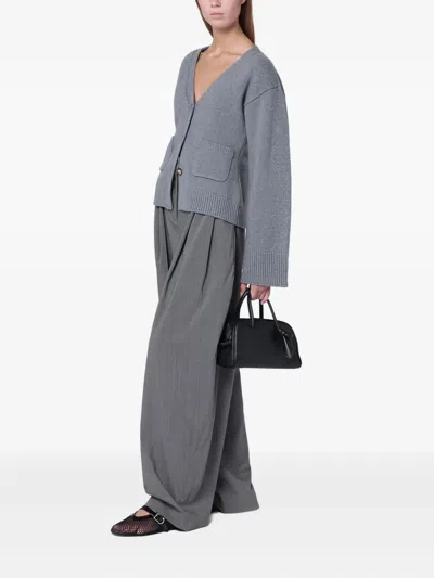 Almada Label Drea Cardigan In Grey Wool And Cashmere In Gray