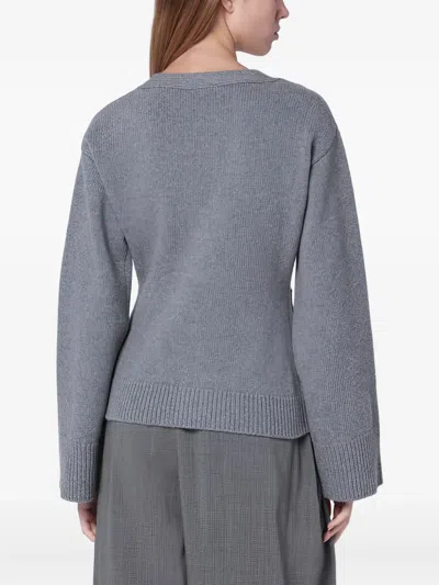 Almada Label Drea Cardigan In Grey Wool And Cashmere In Gray