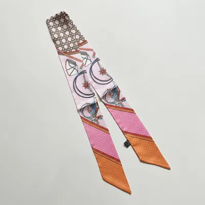Truedames Abstract Pattern Printed Twilly Skinny Scarf In Multi