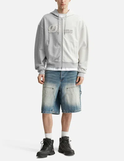 Dime Reverse French Terry Zip Hoodie In Gray
