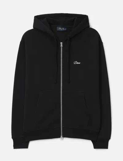 Dime Cursive Zip Hoodie In Black