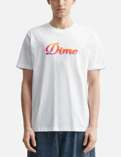 Dime Cursive Cloud T-shirt In White