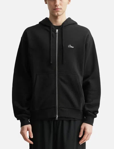 Dime Cursive Zip Hoodie In Black