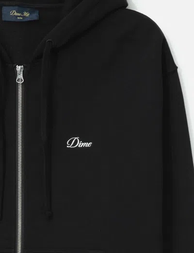 Dime Cursive Zip Hoodie In Black
