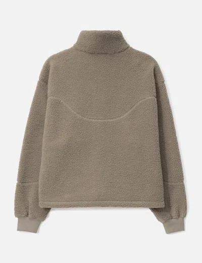 Dime Polar Fleece Sherpa Zip In Brown