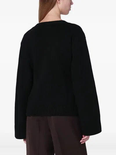 Almada Label Drea Cardigan In Black Wool And Cashmere In Black