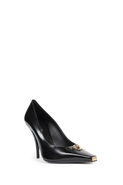 Versace Woman Black Pumps In Black